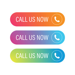 Fototapeta premium Call us Now icons button