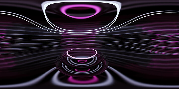 White Room with Circular Light With a Podium, Simple Setup for Presentations, Speeches, Events 3d render illustration 360 panorama vr environment map