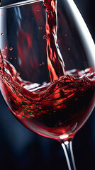 red wine poured into a glass, close-up