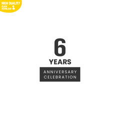 Creative 6 Year Anniversary Celebration Logo Design