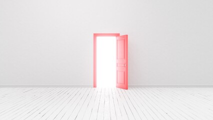 Light shines from door opening in a bright room.