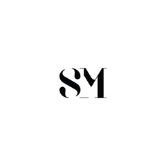 Creative modern elegant trendy unique artistic black and white color MS SM M S initial based letter icon logo. Letter M S icon logo design template.creative initial S M symbol