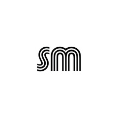 Creative modern elegant trendy unique artistic black and white color MS SM M S initial based letter icon logo. Letter M S icon logo design template.creative initial S M symbol