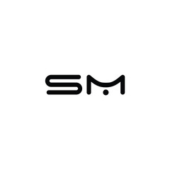 Creative modern elegant trendy unique artistic black and white color MS SM M S initial based letter icon logo. Letter M S icon logo design template.creative initial S M symbol