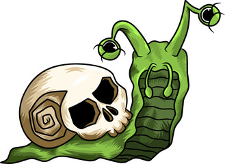 Creepy skull snail vector image © Meggi