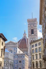 Foto auf Leinwand Florence Cathedral tower and old houses © Yingko