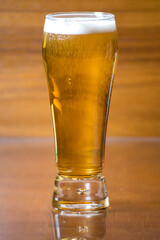glass of beer on table