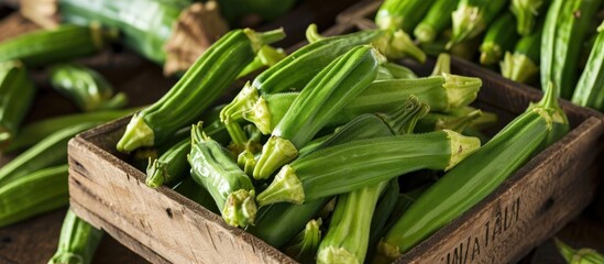 Obraz premium Organic Asian okra, fresh ingredients.