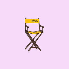 wooden movie chair illustration isolated 