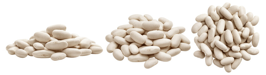 Fototapeta na wymiar white Kidney beans, isolated on white background, full depth of field