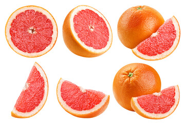 grapefruit isolated on white background, clipping path, full depth of field