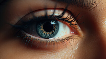 Fototapeta premium Human Eye with Detailed Iris and Eyelashes