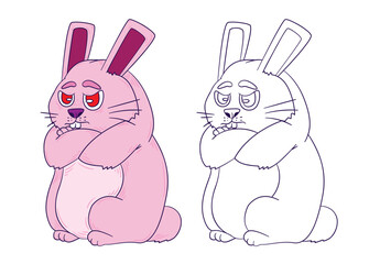 cute animal doodle illustration for book drawing coloring page