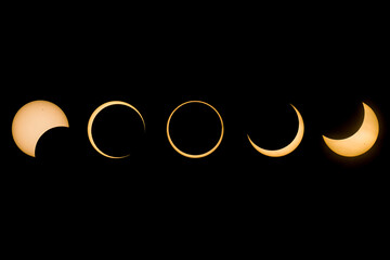Annular Solar Eclipse 2012 Ring of Fire Redding California. Composite Image