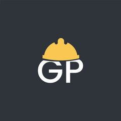 Vector letter GP  hard hat, leber hat logo design template inspiration vector illustration