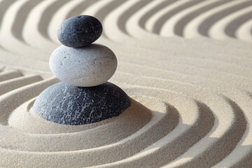 A beautiful serene Zen garden, spirituality, meditation, balance, stress prevention, and stress regulation