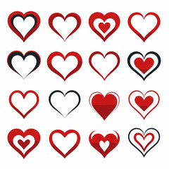 free vector heart collection set