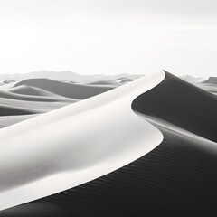 View of a large sand dune in the desert