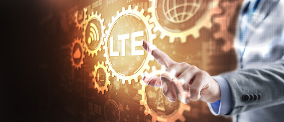 LTE 4G High speed wireless internet telecommunication background for presentation