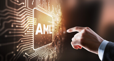 AML Anti Money Laundering Financial Bank Business Technology Concept