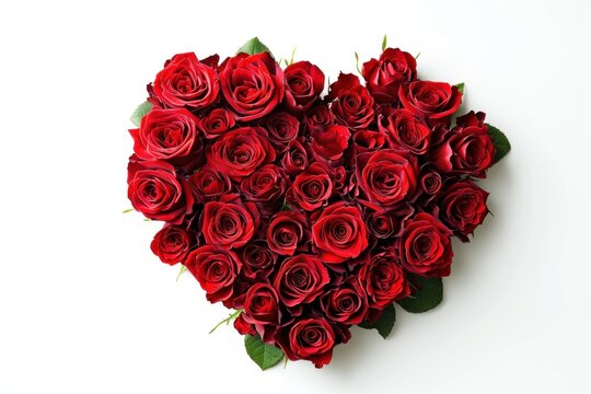 Valentine's Day heart made of red roses.