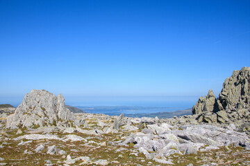 Gylder Fawr and Glyder Fach with view of Yr Wyddfa - Mount Snowden