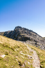 Gylder Fawr and Glyder Fach with view of Yr Wyddfa - Mount Snowden
