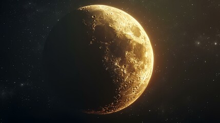 Fototapeta premium The moon in the night sky. 3d rendering, 3d illustration.