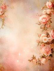 Fototapeta na wymiar Sogno Floreale: Incanto e Luce in un Giardino di Rose
