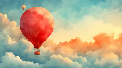 Foto auf Acrylglas 3d wallpaper watercolor baby air balloon seamless pattern © Clipart Collectors