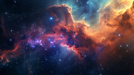 Obraz na płótnie Canvas the nebula in space with stars 