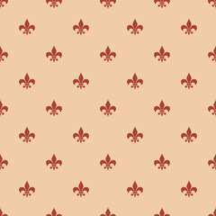 Fleur De Lis Beige French Damask Luxury Decorative Fabric Pattern