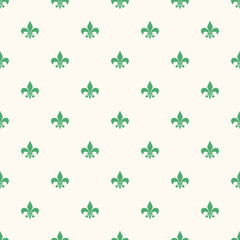 Fleur De Lis green French Damask Luxury Decorative Fabric Pattern - obrazy, fototapety, plakaty