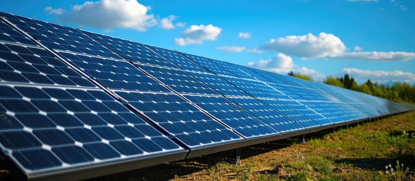 Solar panels harness the sun's energy as a natural source of electricity.