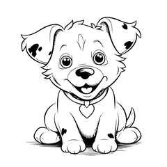 happy dog coloring page