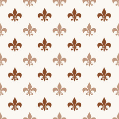 Fleur De Lis Beige French Damask Luxury Decorative Fabric Pattern
