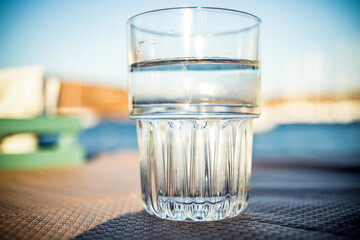 fresh clean glass of water on sunny day