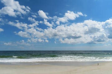 Beautiful ocean and sky view on Atlantic coast of North Florida