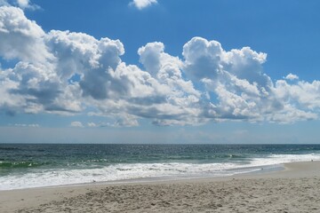 Beautiful ocean and sky view on Atlantic coast of North Florida