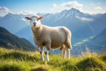 Fototapeta premium sheep in the mountains