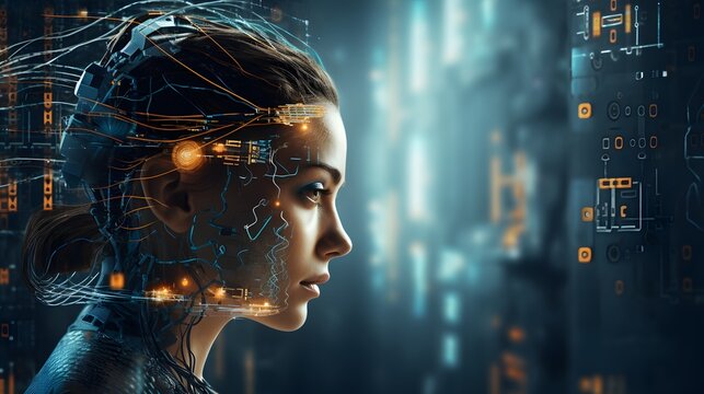 The future of cyber technology, networks and artifical intelligence, concept - Powered by Adobe