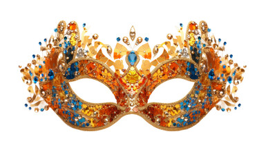 Sparkling Splendor: Carnival Mask Bedazzled in Sequined Harlequin Pattern Isolated on Transparent Background PNG.