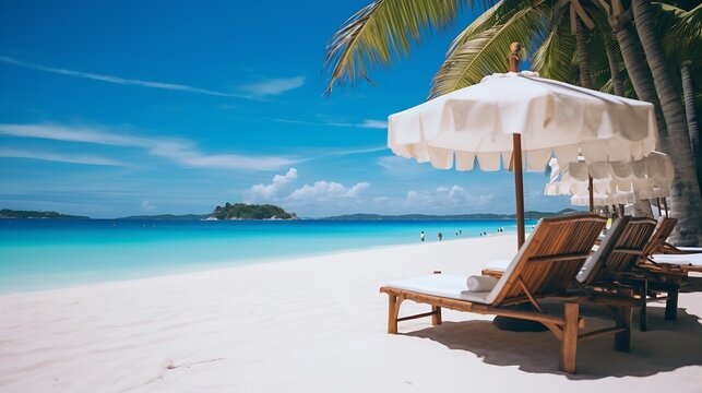Generative AI : Tropical beach, Boracay island, Philippines
