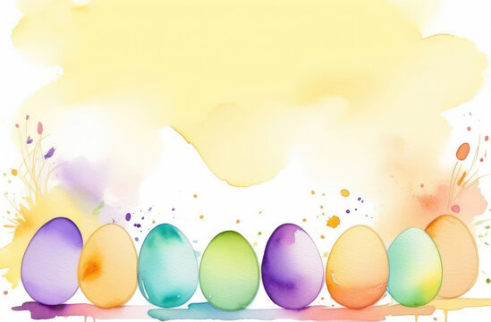 Easter background with painted eggs, and place for text