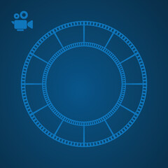 cinema abstract background with round film reel