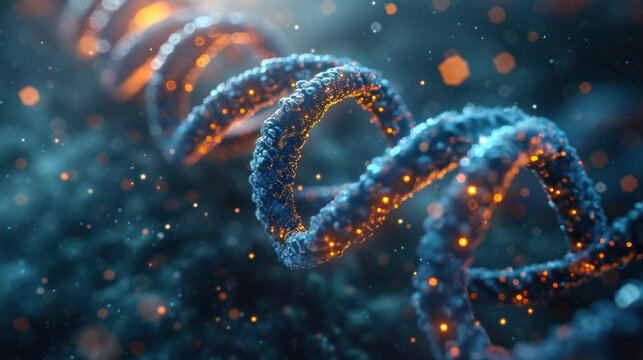 DNA gene helix spiral structure of the molecule Ai generative