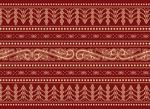 TRADITIONAL ORNAMENT OF BATAKNESE, TRADITIONAL FABRIC CALLED ULOS, PATTERN, BACKGROUND, NORTH OF SUMATERA