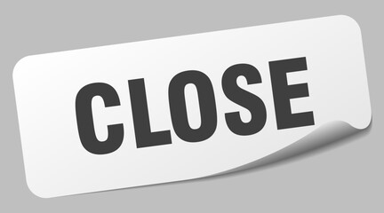 close sticker. close label