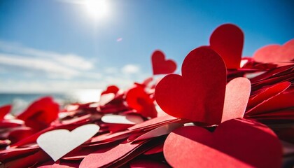 paper hearts 3d romantic card background love valentine wedding valentine s day