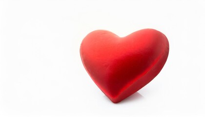 red valentine heart on white background